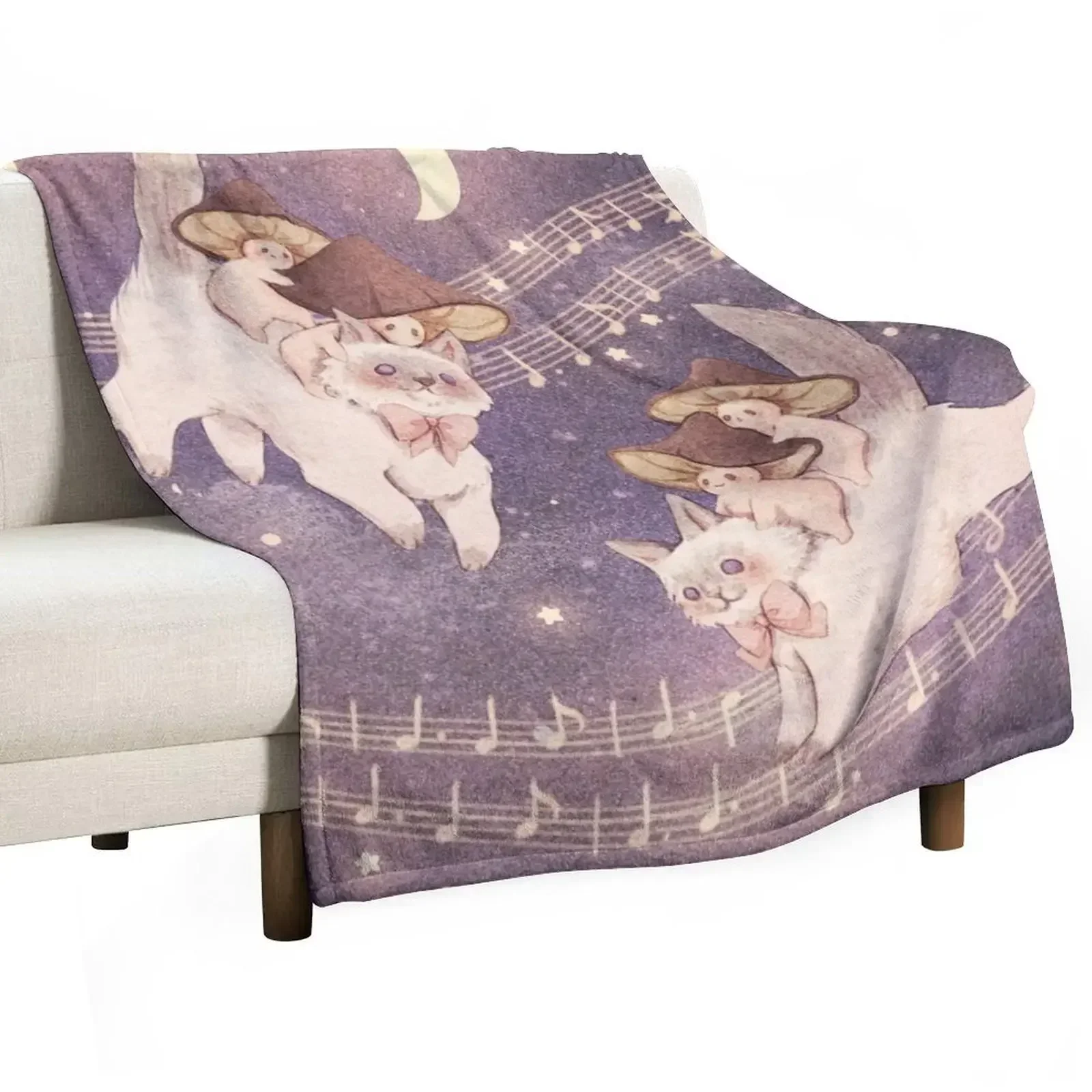 Outdoor Adventure Background - Starlit Cat Adventure - Background Throw