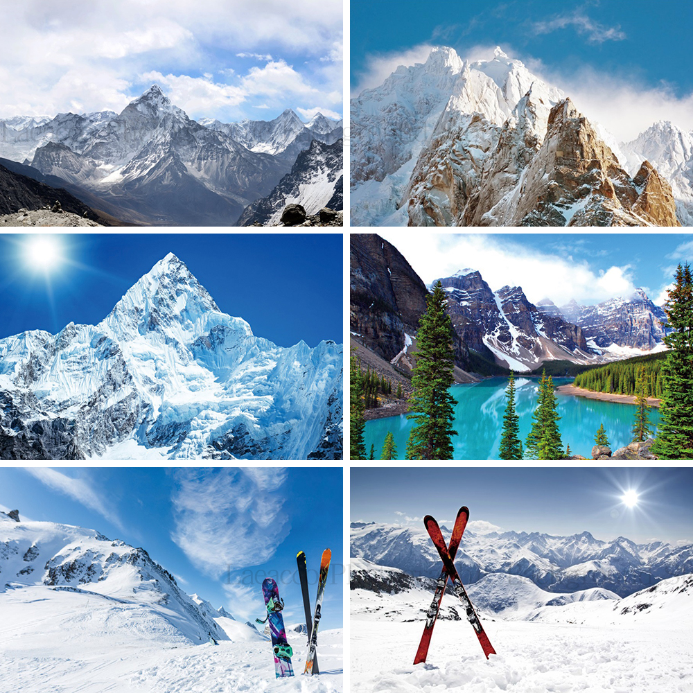 Outdoor Adventure Background - Snow Mountain Adventure Backdrop Cold Winter