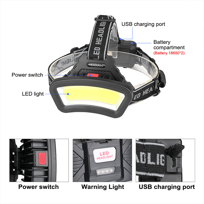 COB LED Headlamp USB Rechargea - Outdoor Adventure Zone のレビューと価格