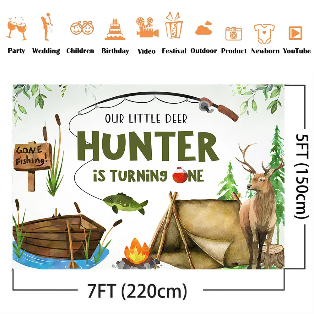Hunting Fishing Birthday Backd - Outdoor Adventure Background のレビューと価格