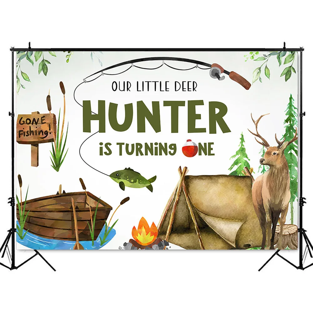 Hunting Fishing Birthday Backd - Outdoor Adventure Background のレビューと価格