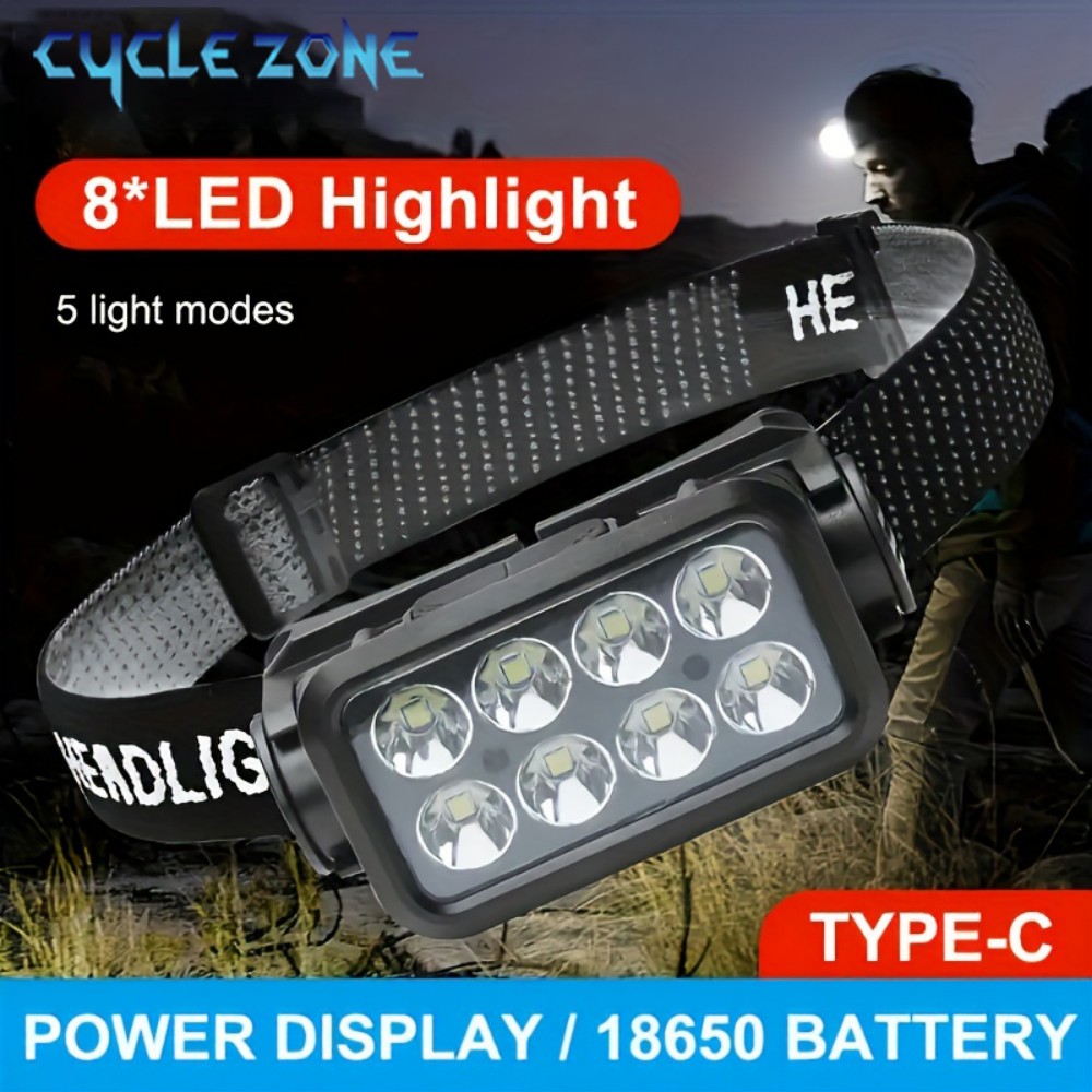 8 LED Induction Headlamp Type- - Outdoor Adventure Zone のレビューと価格